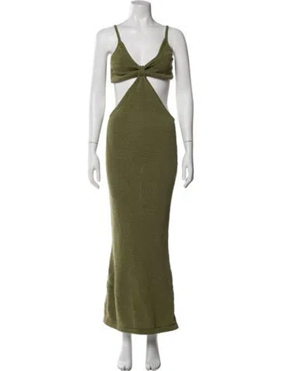 Pre-owned Cult Gaia Square Neckline Long Dress In Green