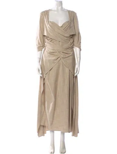 Pre-owned Cult Gaia Square Neckline Long Dress In Neutral