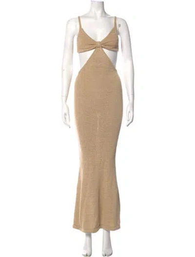 Pre-owned Cult Gaia Square Neckline Long Dress In Neutral