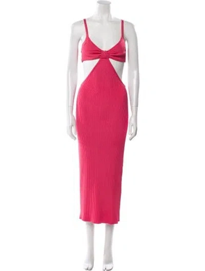 Pre-owned Cult Gaia Square Neckline Long Dress In Pink