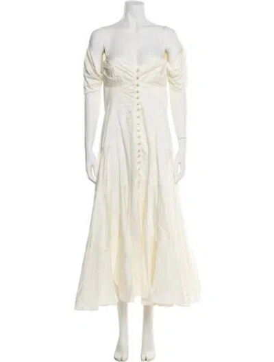 Pre-owned Cult Gaia Square Neckline Long Dress In White