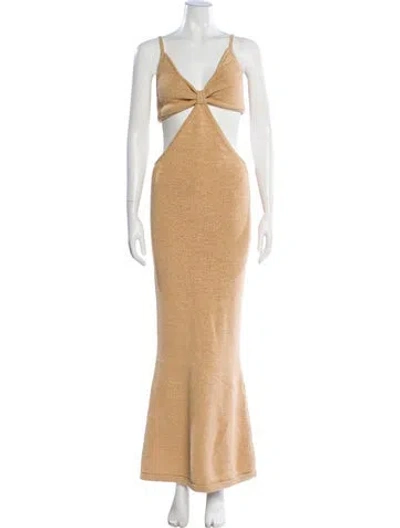 Pre-owned Cult Gaia Square Neckline Long Dress In Yellow