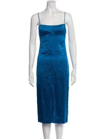 Pre-owned Cult Gaia Square Neckline Midi Length Dress In Blue