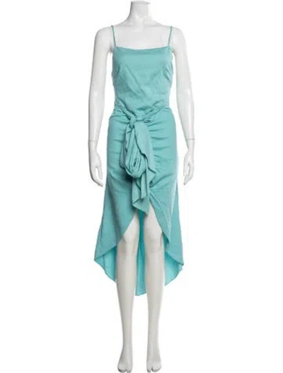 Pre-owned Cult Gaia Square Neckline Midi Length Dress In Blue