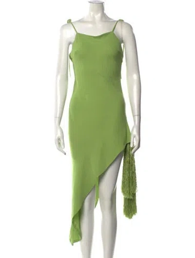Pre-owned Cult Gaia Square Neckline Midi Length Dress In Green