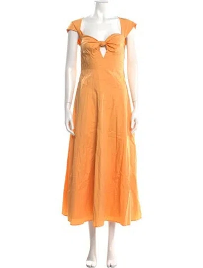Pre-owned Cult Gaia Square Neckline Midi Length Dress In Orange