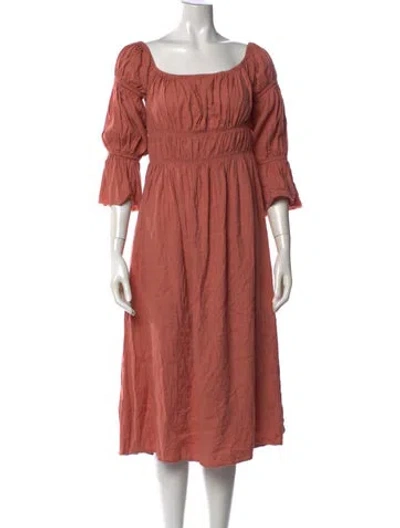 Pre-owned Cult Gaia Square Neckline Midi Length Dress In Pink