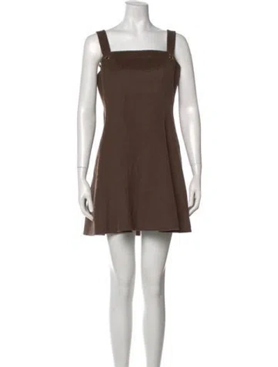 Pre-owned Cult Gaia Square Neckline Mini Dress In Brown
