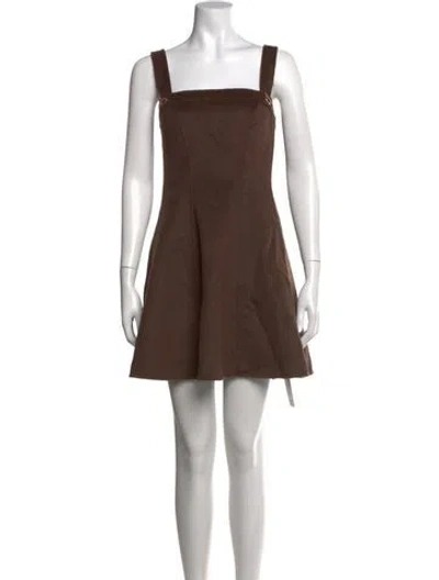 Pre-owned Cult Gaia Square Neckline Mini Dress In Brown