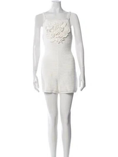 Pre-owned Cult Gaia Square Neckline Romper In Neutral