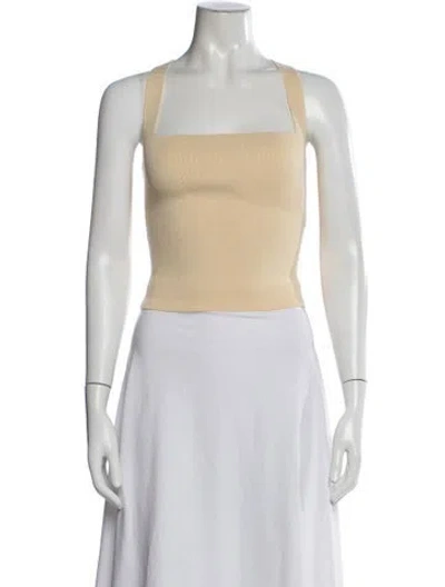 Pre-owned Cult Gaia Square Neckline Sleeveless Crop Top In Neutral