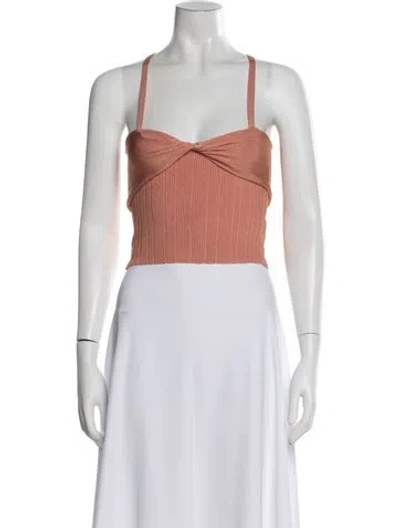 Pre-owned Cult Gaia Square Neckline Sleeveless Crop Top In Pink
