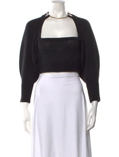 Pre-owned Cult Gaia Square Neckline Sweater In Black