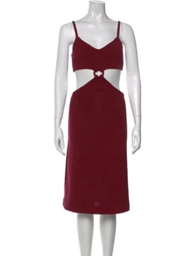 Pre-owned Cult Gaia Square Neckline Sweater In Red
