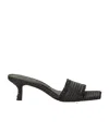 Cult Gaia Ada Frayed Kitten Mule Sandals In Black
