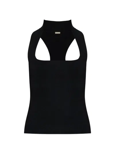 Cult Gaia Square-neck Top In Black
