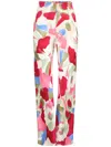 Cult Gaia Stacie Wide Leg Floral Pant In Floral Rosette In Pink