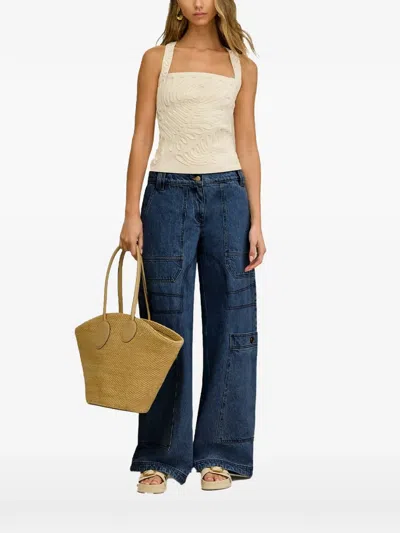 Cult Gaia Stella Cord-embroidered Top In White