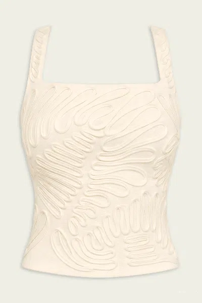 Cult Gaia Stella Knit Top In Off-white In Pink