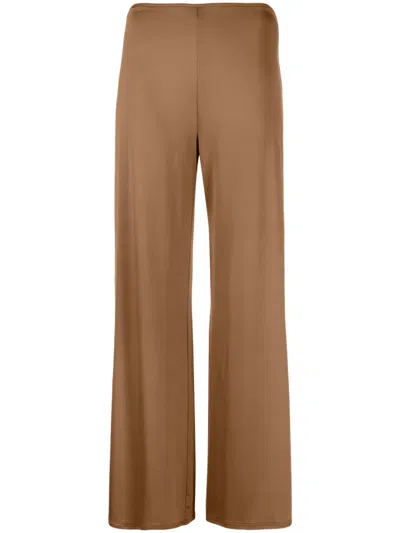Cult Gaia Straight-leg High-waisted Trousers In Braun