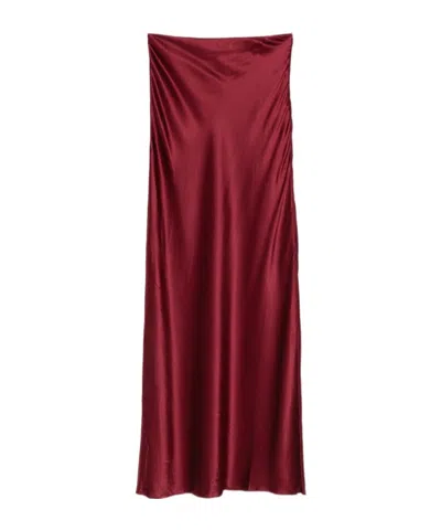 Cult Gaia Straight-cut Skirt In Burgundy