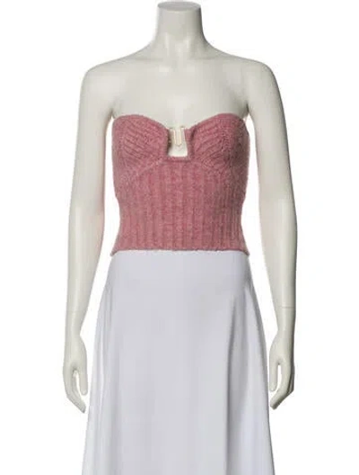 Pre-owned Cult Gaia Strapless Crop Top In Pink