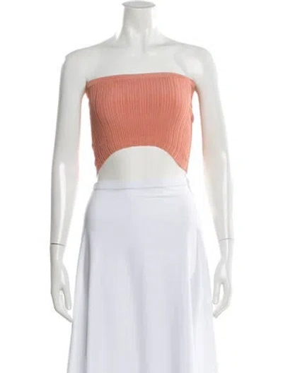 Pre-owned Cult Gaia Strapless Crop Top In White