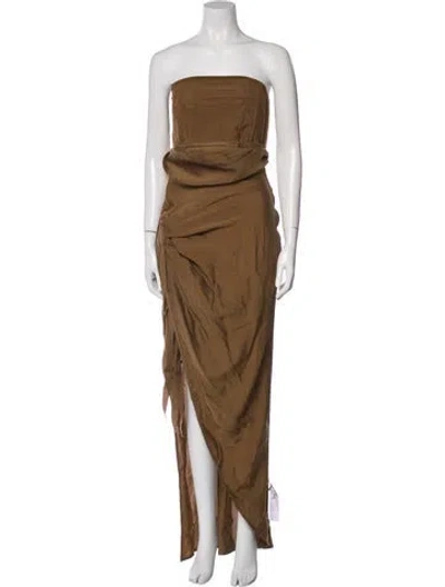 Pre-owned Cult Gaia Strapless Long Dress In Brown