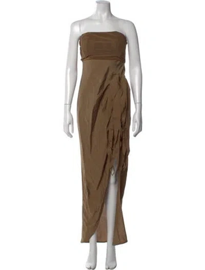Pre-owned Cult Gaia Strapless Long Dress In Brown