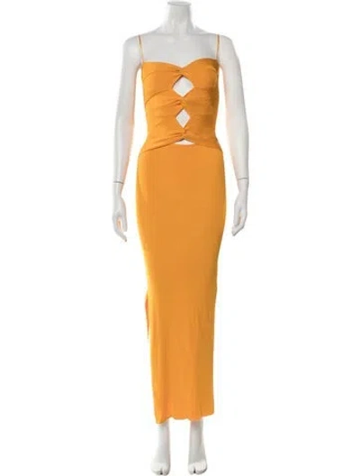 Pre-owned Cult Gaia Strapless Long Dress In Yellow