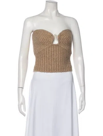 Pre-owned Cult Gaia Strapless Sweater In Neutral