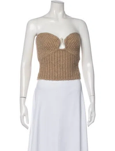 Pre-owned Cult Gaia Strapless Sweater In Neutrals