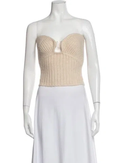 Pre-owned Cult Gaia Strapless Sweater In Neutrals