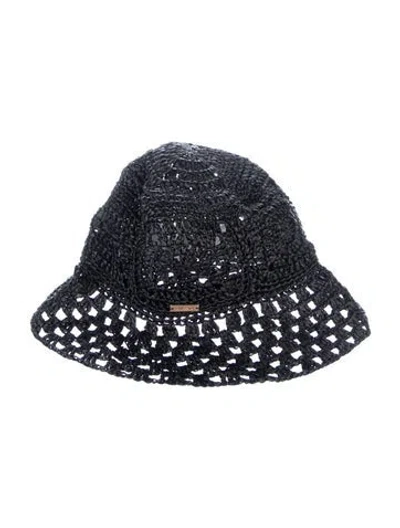 Pre-owned Cult Gaia Straw Bucket Hat In Black