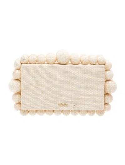 Pre-owned Cult Gaia Straw Clutch In Neutral