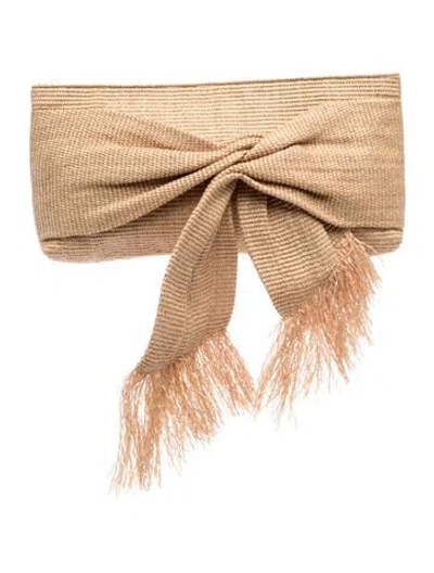 Pre-owned Cult Gaia Straw Clutch In Neutral