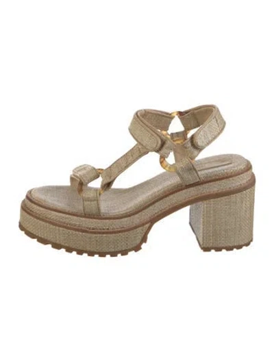 Pre-owned Cult Gaia Straw Espadrilles In Neutral