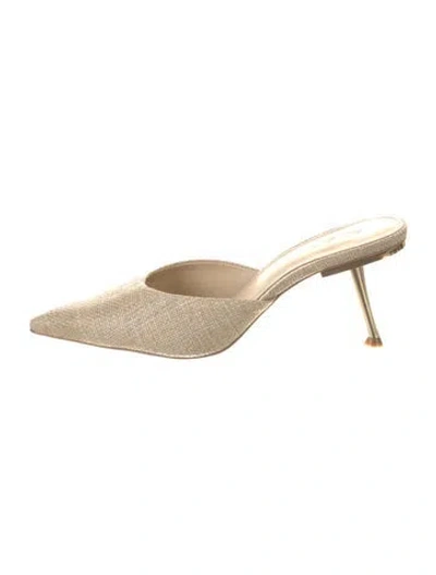 Pre-owned Cult Gaia Straw Mules In Neutral
