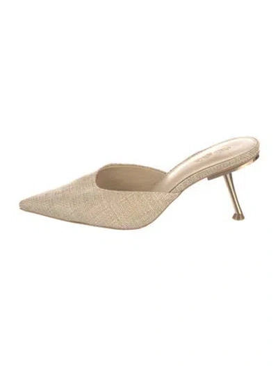 Pre-owned Cult Gaia Straw Mules In Yellow