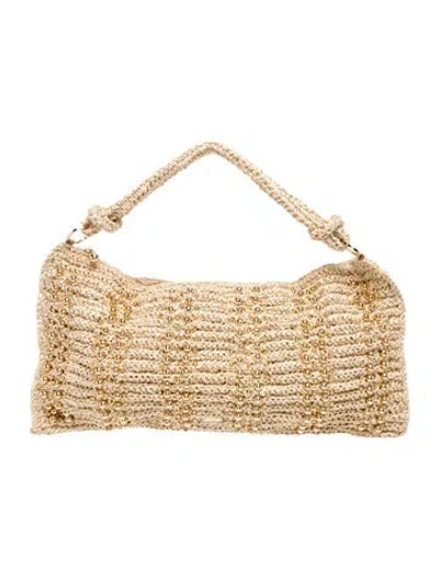 Pre-owned Cult Gaia Straw Shoulder Bag In Neutrals