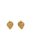 Cult Gaia Textured Strawberry Large Statement Earrings In Bronze