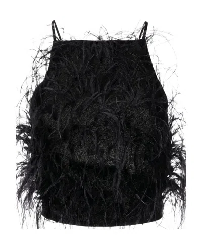 Cult Gaia String-embellished Sleeveless Top In Nero