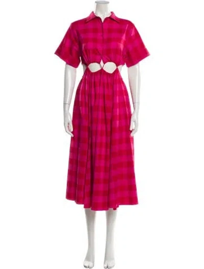 Pre-owned Cult Gaia Striped Long Dress In Pink