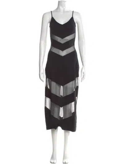 Pre-owned Cult Gaia Striped Long Dress W/ Tags In Black