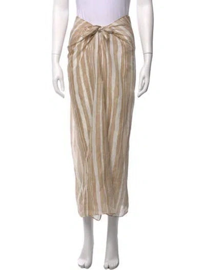 Pre-owned Cult Gaia Striped Long Skirt In Neutrals