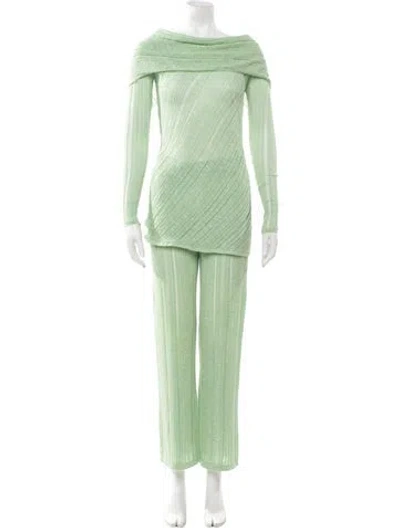 Pre-owned Cult Gaia Striped Pantsuit In Green