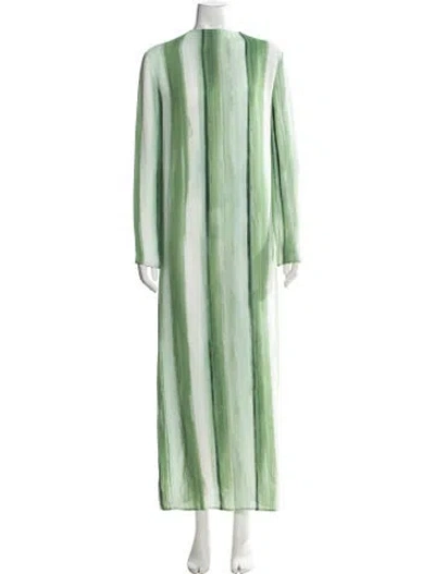 Pre-owned Cult Gaia Striped Robe W/ Tags In Green