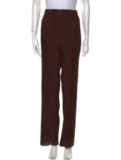 Pre-owned Cult Gaia Striped Wide Leg Pants In Brown