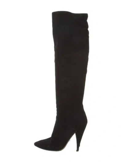 Pre-owned Cult Gaia Suede Boots In Black