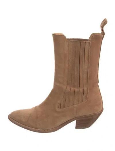 Pre-owned Cult Gaia Suede Boots In Brown